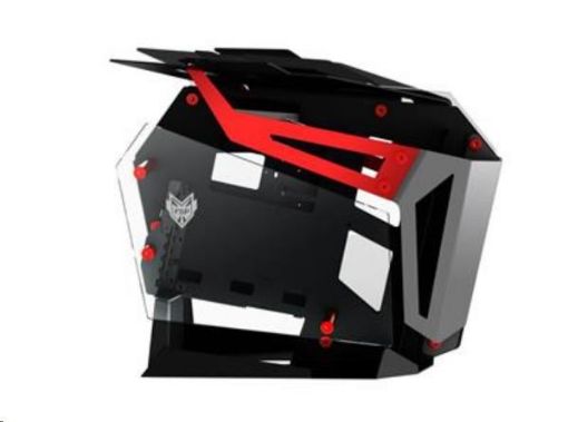 Obrázek Fortron skříň T-Wings CMT710 Red, Dual System, průhledná bočnice