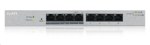 Obrázek Zyxel GS1200-8HP 8-port Desktop Gigabit Web Smart switch, 4x PoE 802.3at, PoE budget 60W, fanless