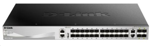 Obrázek D-Link DGS-3130-30S/SI L3 Stackable Managed Gigabit Switch, 24x SFP, 2x 10GBASE-T, 4x SFP+