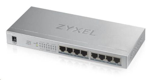 Obrázek Zyxel GS1008HP 8-port Desktop Gigabit PoE Switch, 8x PoE+ GbE, PoE 60W