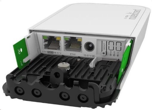 Obrázek MikroTik RouterBOARD RBwAPGR-5HacD2HnD wAP, 716MHz, 128MB RAM, 2xGLAN, 2,4Ghz + 5GHz, 1xMiniPCIe, 1xmicroSIM, L4