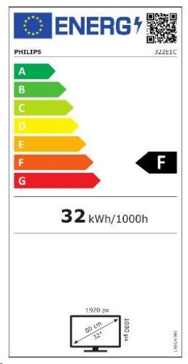 Obrázek Philips MT VA LED 31,5" 322E1C/00, VA panel, 1920x1080, 250cd, HDMI, DP, D-Sub, zakriveny