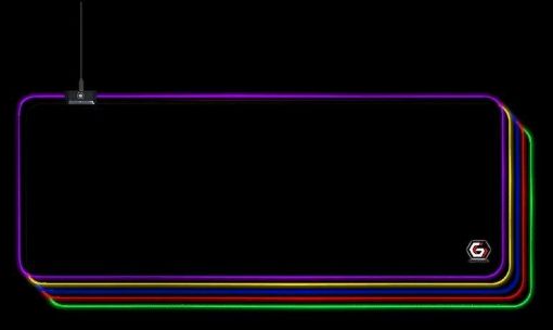 Obrázek GEMBIRD Podložka pod myš MP-GAMELED-L, USB, RGB podsvícení, herní, 300x800mm, látková, černá