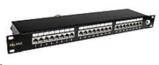 Obrázek Solarix Patch panel 24 x RJ45 CAT6 STP černý 1U SX24-6-STP-BK