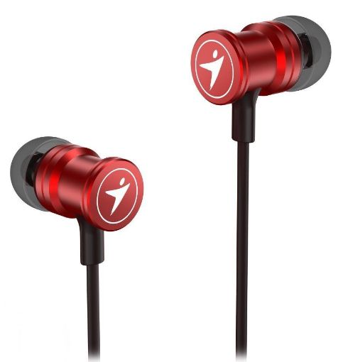 Obrázek GENIUS sluchátka HS-M316 METALLIC RED, 4pin 3,5 mm jack, červená