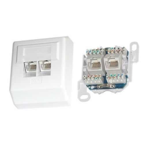 Obrázek Zásuvka Profi UTP 2x RJ45 Cat5E, krone, na omítku