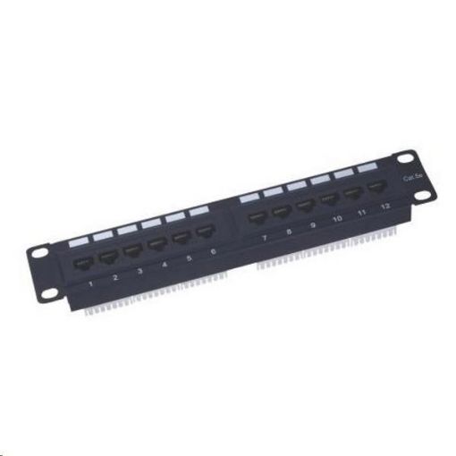 Obrázek 10" Patch panel XtendLan 12port, UTP, Cat5E, krone, černý