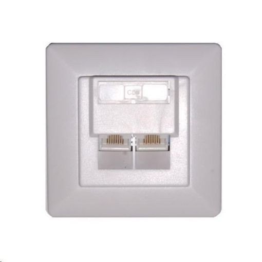 Obrázek Zásuvka UTP 2x RJ45 Cat6, duální svorkovnice, pod omítku