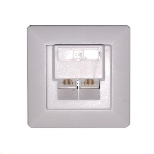 Obrázek Zásuvka UTP 2x RJ45 Cat5E, duální svorkovnice, pod omítku