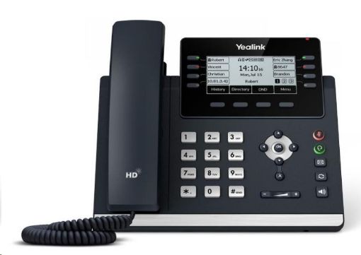 Obrázek Yealink SIP-T43U IP telefon, 3,7" 360x160 grafický, 2x RJ45 10/100/1000, PoE, 12x SIP, 2x USB, bez adaptéru