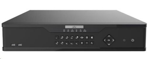 Obrázek Uniview NVR, 32 kanálů, H.265, 4x HDD, 12Mpix (384Mbps/384Mbps), HDMI+VGA Full HD, ONVIF, 3x USB, audio