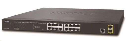 Obrázek Planet GS-4210-16T2 Switch, L2/L4, 16x 1000Base-T, 2x SFP, Web/SNMPv3, VLAN, QoS, IPv6, fanless