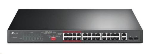 Obrázek TP-Link CCTV switch TL-SL1226P (24x100Mb/s, 2xGbE/2xSFP combo, 24xPoE+, 250W)