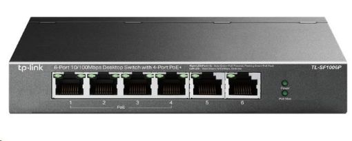 Obrázek TP-Link switch TL-SF1006P (6x100Mb/s, 4xPoE+, 67W, fanless)