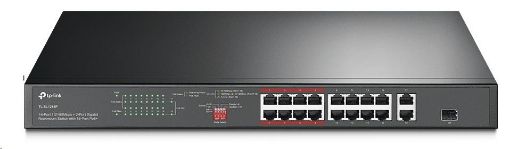 Obrázek TP-Link CCTV switch TL-SL1218P (16x100Mb/s, 1xGbE uplink, 1xGbE/1xSFP combo uplink, 16xPoE+, 150W)