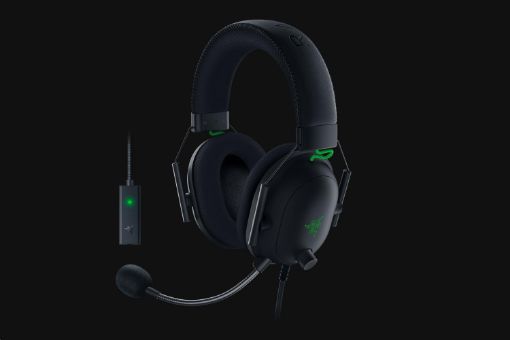 Obrázek RAZER sluchátka s mikrofonem BlackShark V2, Wired Esports Headset + USB Mic Enhancer