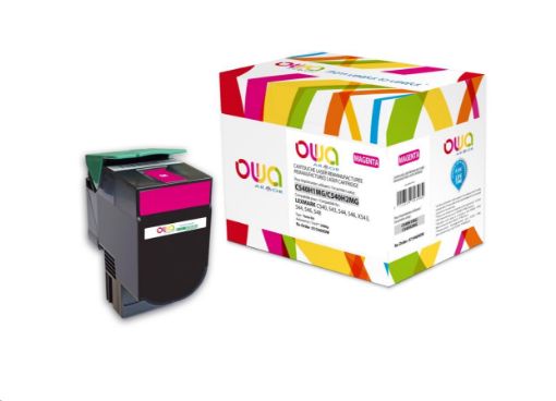 Obrázek OWA Armor toner pro LEXMARK C540, 543, 544, 546, X543, X544, X546, X548, 2000 Stran, C540H1MG, červená/magenta