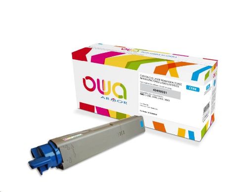 Obrázek OWA Armor toner pro OKI C3300, C3400, C3450, C3600, 2500 Stran, 43459331, modrá/cyan