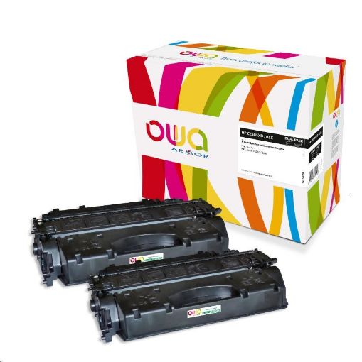 Obrázek OWA Armor toner pro HP LJ P2050, P2055, 2x6500 stran, CC505XD, černá/black