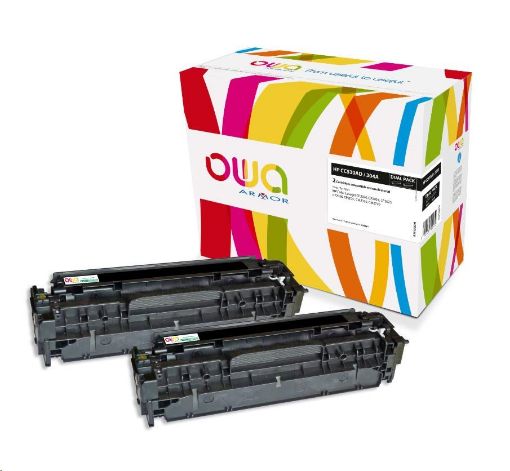 Obrázek OWA Armor toner pro HP Color LJ CP2020, CP2025, CM2320, CM2720, 2x3500 stran, CC530AD, černá/black