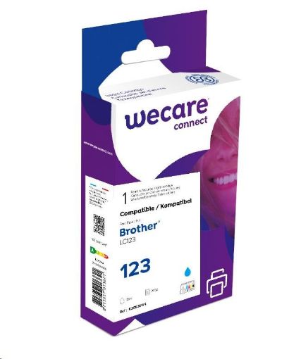 Obrázek WECARE ARMOR cartridge pro Brother DCP J4110DW, MFC J4310, 4410, 4510DW (LC123C), modrá/cyan, 10ml, 600 str