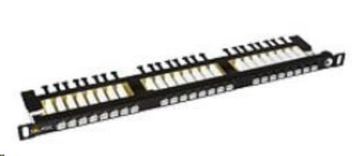 Obrázek Solarix Patch panel 24xRJ45 CAT6 UTP s vyvazovací lištou černý 0,5U SX24HD-6-UTP-BK