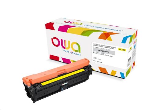 Obrázek OWA Armor toner pro HP Color Laserjet CP5220, 5225, 7300 Stran, CE742A, žlutá/yellow