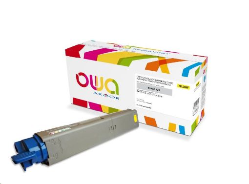 Obrázek OWA Armor toner pro OKI C3300, C3400, C3450, C3600, 2500 Stran, 43459329, žlutá/yellow