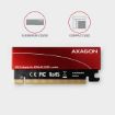 Obrázek AXAGON PCEM2-S, PCIe x16 - M.2 NVMe M-key slot adaptér, kovový kryt pro pasivní chlazení