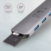 Obrázek AXAGON HMC-HCR3A, USB 3.2 Gen 1 hub, porty 3x USB-A, HDMI 4k/30Hz, SD/microSD, kabel USB-C 20cm