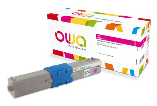 Obrázek OWA Armor toner pro OKI C301, C321, MC332, MC342, 1500p, 44973534, červená/magenta