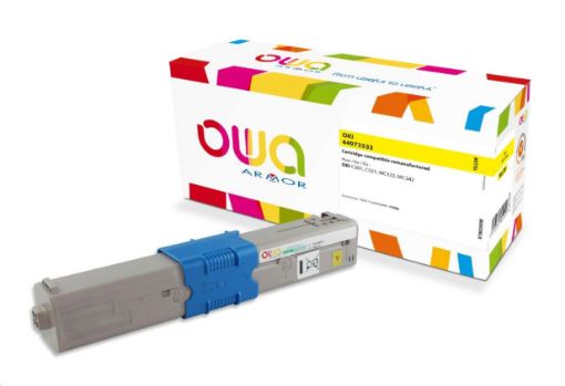 Obrázek OWA Armor toner pro OKI C301, C321, MC332, MC342, 1500p, 44973533, žlutá/yellow