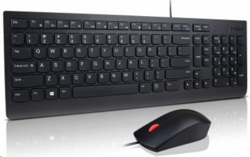 Obrázek LENOVO klávesnice Essential Wired USB Keyboard + Mouse Set - USB, černá