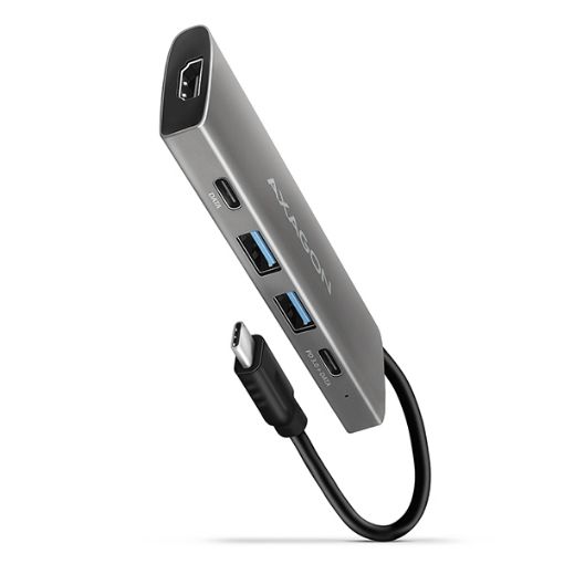 Obrázek AXAGON HMC-5G2, USB 10Gbps hub, porty 2x USB-A, 2x USB-C, HDMI 4k/60, PD 100W, kabel USB-C 13cm