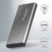 Obrázek AXAGON EEM2-SG2, USB-C 3.2 Gen 2 - M.2 NVMe & SATA SSD kovový RAW box, bezšroubkový, stříbrný