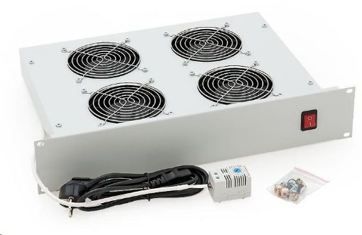 Obrázek TRITON 19" ventilační jednotka, 4 vent.-230V/140W, termost.,šedá,mezi komponenty