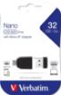 Obrázek VERBATIM Flash Disk 32GB Store 'n' Stay Nano + micro USB OTG adaptér, USB 2.0, černá