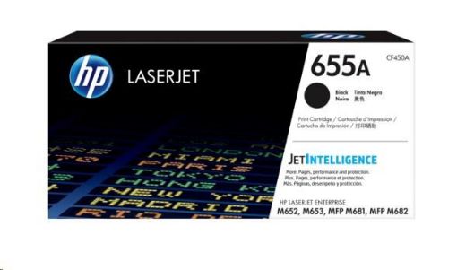 Obrázek HP 655A Black Original LaserJet Toner Cartridge (CF450A) (12,500 pages)