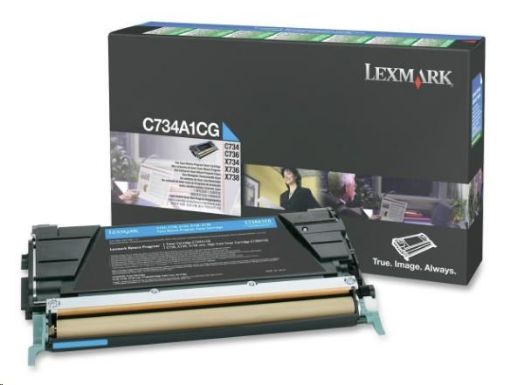 Obrázek LEXMARK toner CYAN C734, C736, X734, X736, X738 na 6000 stran