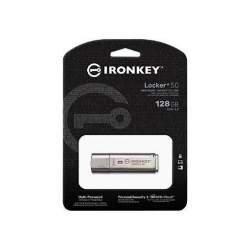 Obrázek Kingston Flash Disk IronKey 128GB IKLP50 IronKey Locker+ 50 AES USB, w/256bit Encryption