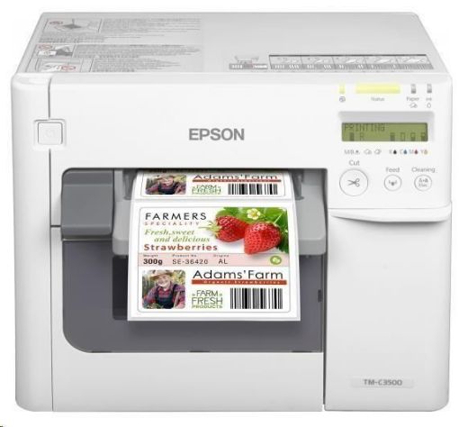 Obrázek Epson ColorWorks C3500, cutter, disp., USB, Ethernet, NiceLabel, white