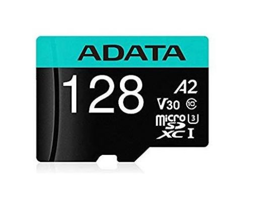 Obrázek ADATA MicroSDXC karta 128GB Premier Pro UHS-I V30S (R:100/W:80 MB/s) + SD adaptér