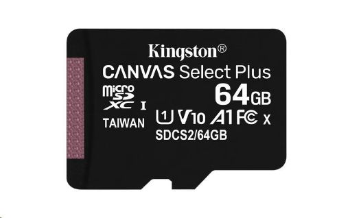 Obrázek Kingston MicroSDXC karta 64GB micSDXC Canvas Select Plus 100R A1 C10 - 1 ks