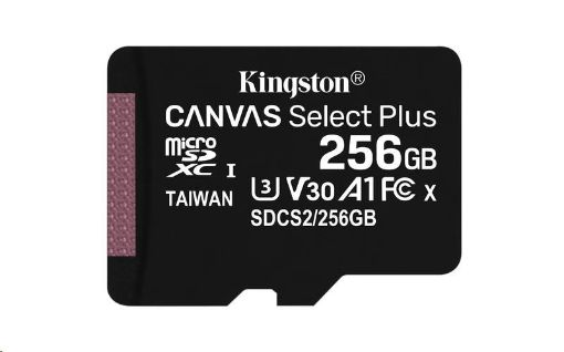 Obrázek Kingston MicroSDXC karta 256GB Canvas Select Plus 100R A1 C10 - 1 ks