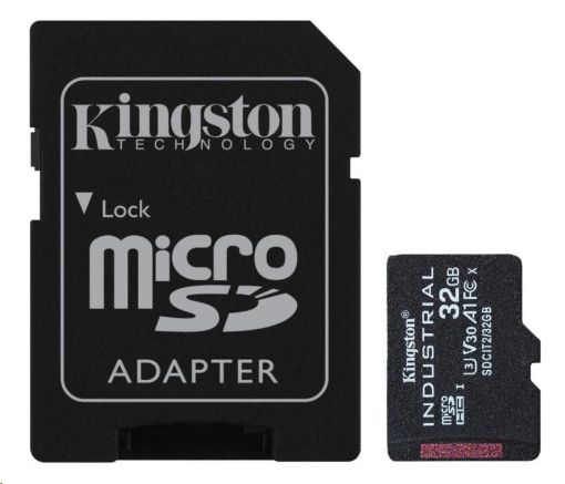 Obrázek Kingston MicroSDHC karta 32GB Industrial C10 A1 pSLC Card + SD Adapter