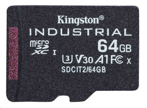 Obrázek Kingston MicroSDXC karta 64GB microSDXC Industrial C10 A1 pSLC Card Single Pack