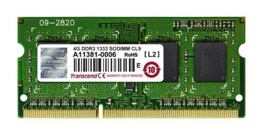 Obrázek TRANSCEND SODIMM DDR3 4GB 1600MHz 256Mx8 2Rx8