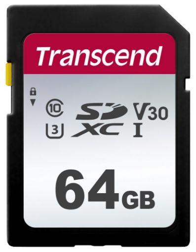 Obrázek TRANSCEND SDXC karta 64GB 300S, UHS-I U3 V10 (R:100/W:25 MB/s)