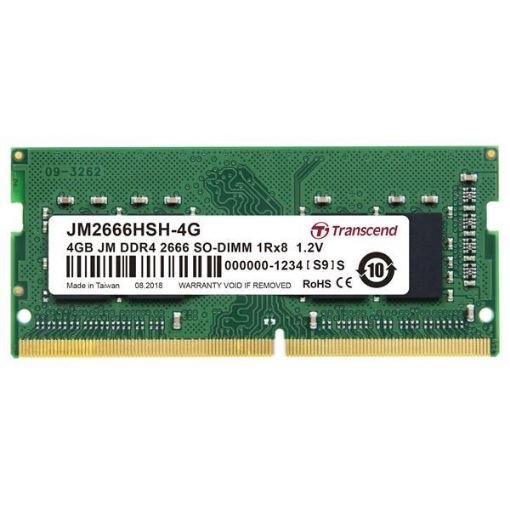 Obrázek TRANSCEND SODIMM DDR4 4GB 2666MHz 1Rx8 512Mx8 CL19 1.2V