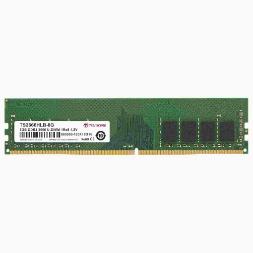 Obrázek TRANSCEND DIMM DDR4 8GB 2666MHz 1Rx8 1Gx8 CL19 1.2V